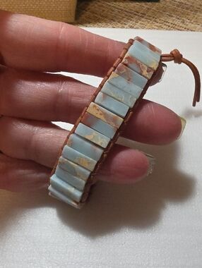 Handmade Blue and Brown Stone Wrap Bracelet - Women Jewelry